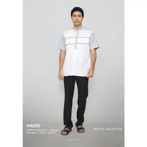 MOC Kemeja Koko Lengan Pendek Pria Hadid - Grey