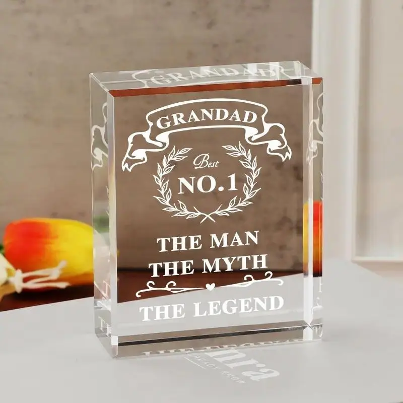 Grandad No.1 The Man The Myth The Legend Acrylic Ornament, 1 Count Grandpa Birthday Gift, Home Craft Decoration Gift, Memorial Gift, Party Table Centerpiece, Signs 0
