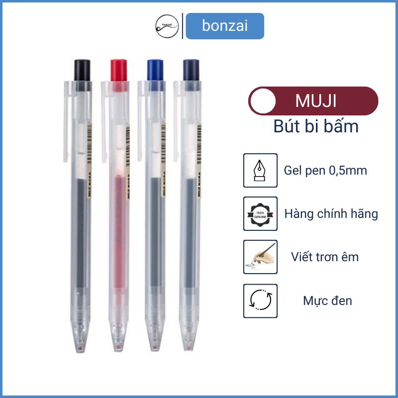 Bút bi bấm Muji ngòi 0,5 mm Hàng chính hãng