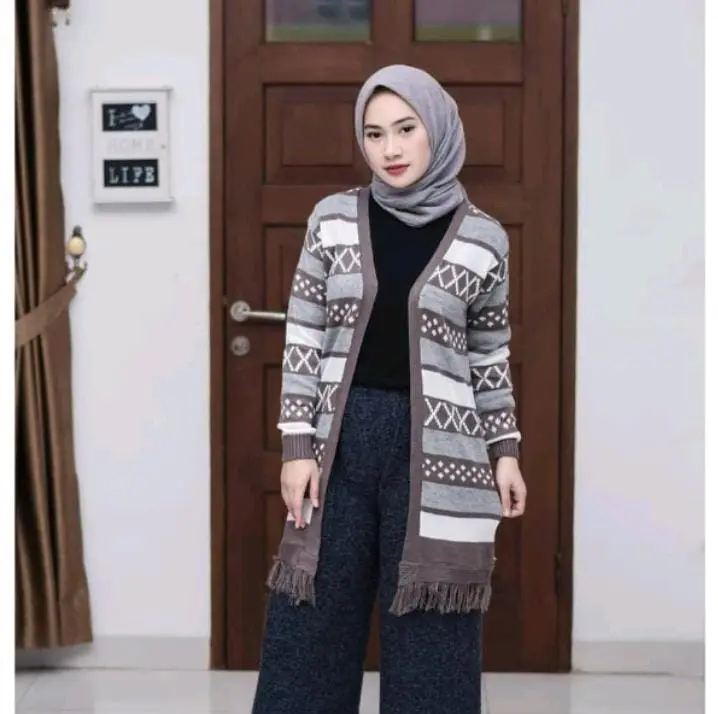 Cardigan Wanita Long Hinata Cardi Baju Rajut 2