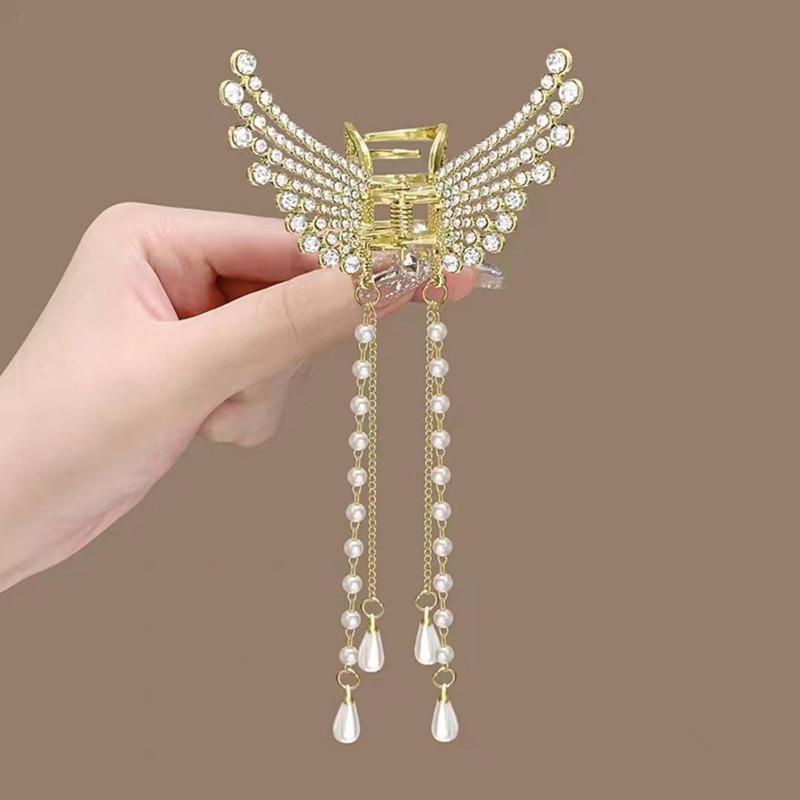 Kẹp Tóc Càng Cua Viền Bướm, Thiết Kế Tinh Tế Phong Cách Hàn Quốc, Thích Hợp Cho Tóc Đuôi Ngựa Và Tóc Bện, Kẹp Tóc, Cho Bé Gái, Với cài tóc Kim Loại Cua, Tuyệt Vời Làm Quà Tặng 4