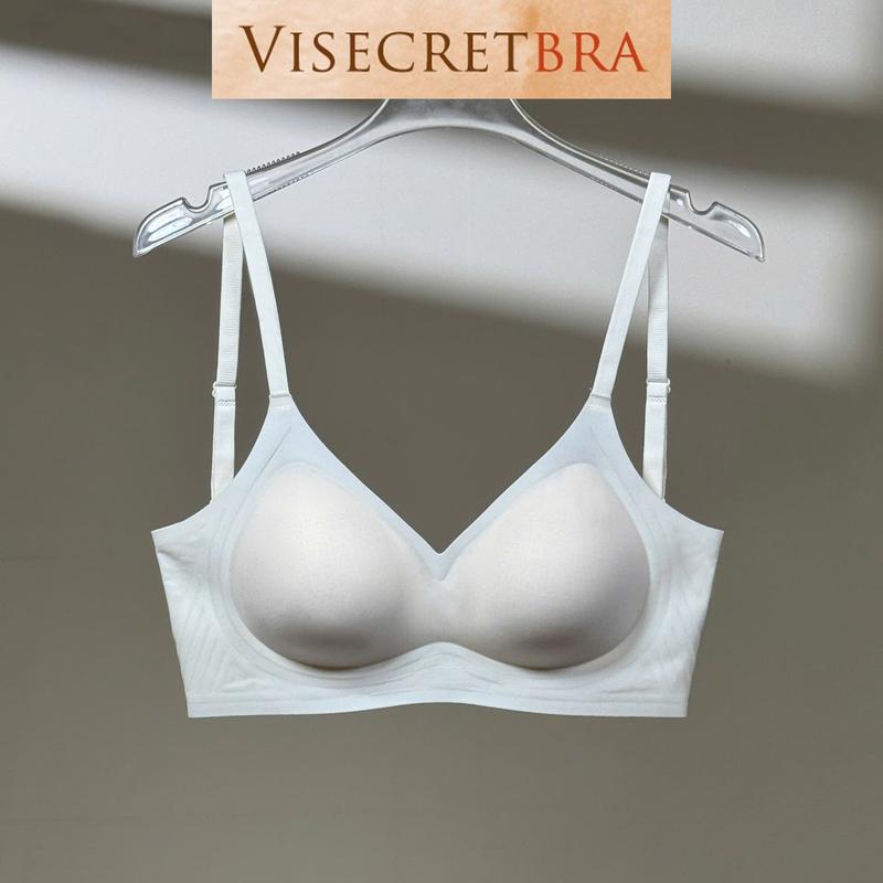 1- Visecret Bra Áo Lót Áo Bra Chất Su Mỏng Cup Áo Tròn Chống Xệ Thoáng Khí Không Gọng Không Đường May Hở Lưng -- VN241054 Women