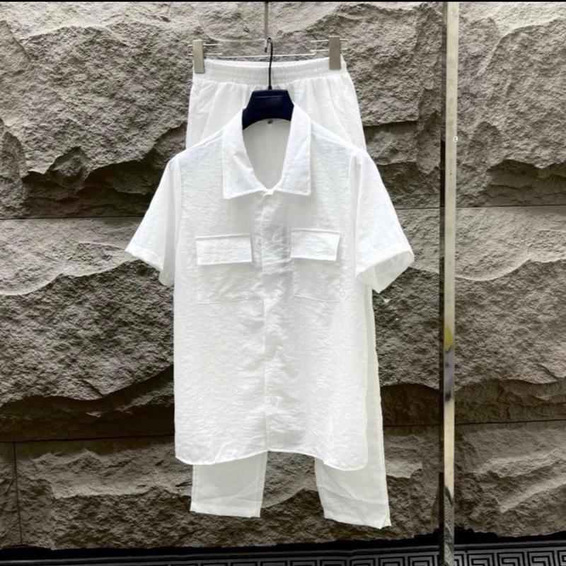 Đồ bộ nam️, bộ đũi nam nữ cao cấp set quần dài áo cộc ,chất liệu vải đũi co giãn thoáng mát H.1991 STore