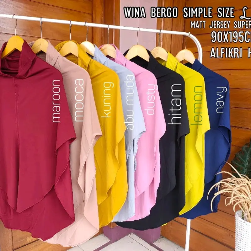 Mels Hijab - Wina L (Jilbab Bergo Daily Pad  Simple Jersey Super) Kerudung Kekinian 2