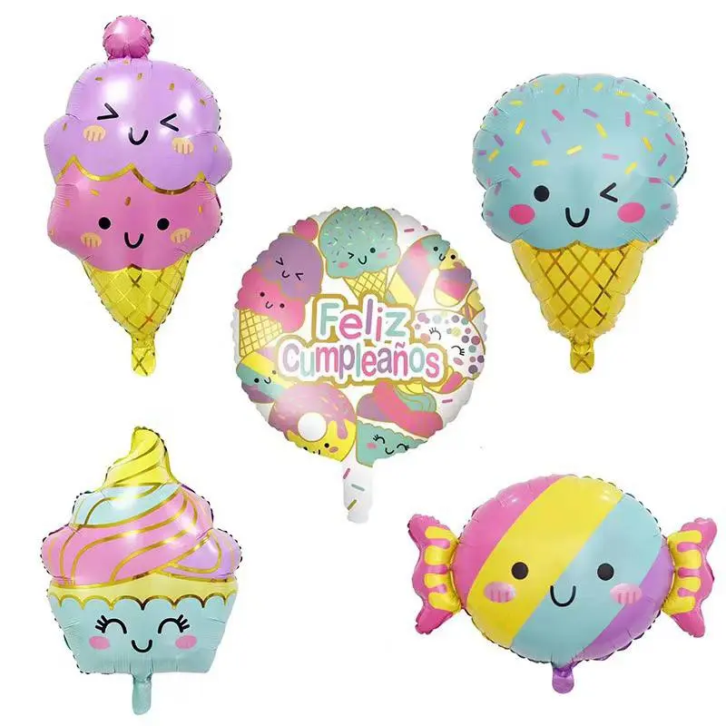 Balon Foil ICE CREAM / PERMEN PASTEL / CANDY / ES KRIM / POPCORN 4