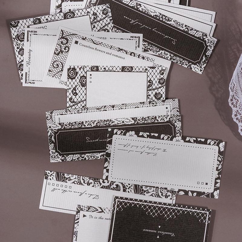 Vintage Lace Pattern Material Paper, 100pcs/box Mixed Style Scrapbooking & Stamping Paper, DIY Decorative Material for Scrapbooking & Journal Making 6