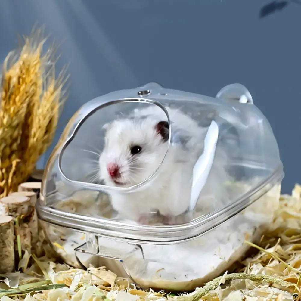 thfeng Transparent Box Hamster Bathroom Toy Bath Pet Cage House Accessories Pet Sand Room