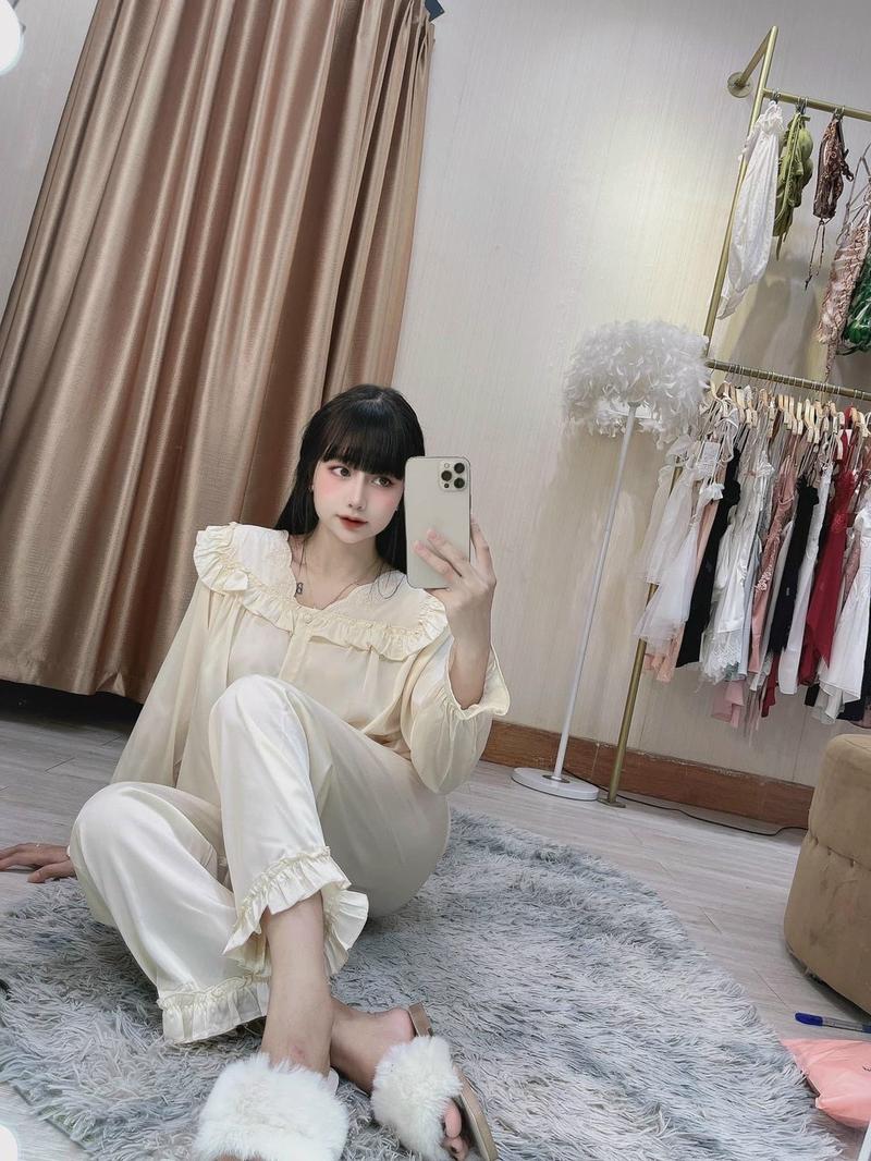 Product Introduction of Sét đồ ngủ pijama cổ bèo tiểu thư tay dài chất lụa latin mềm mịn mát về 5 màu siêu xinh (freesize 40-60kg) Nữ Women Voi 20