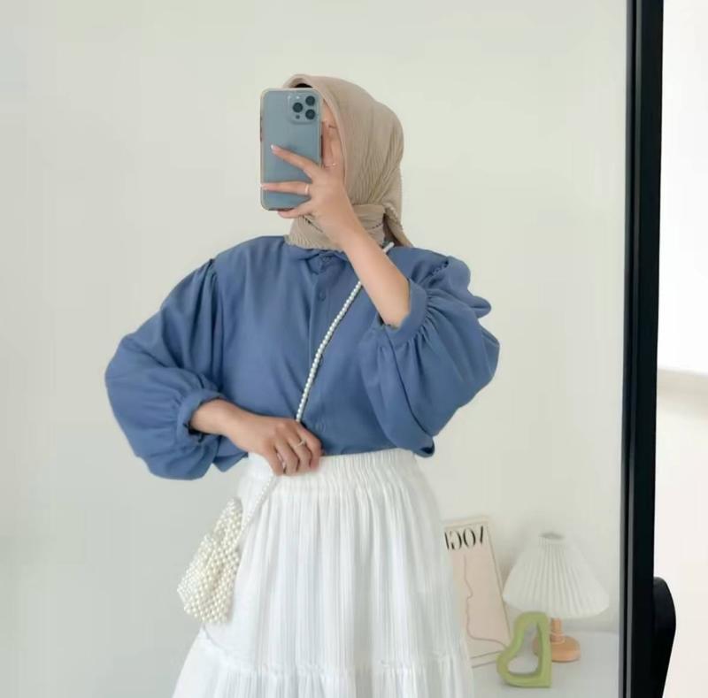 Product Introduction of Elze Blouse Polos Shakilla Baju Atasan Wanita Kekinian Lengan Balon 15