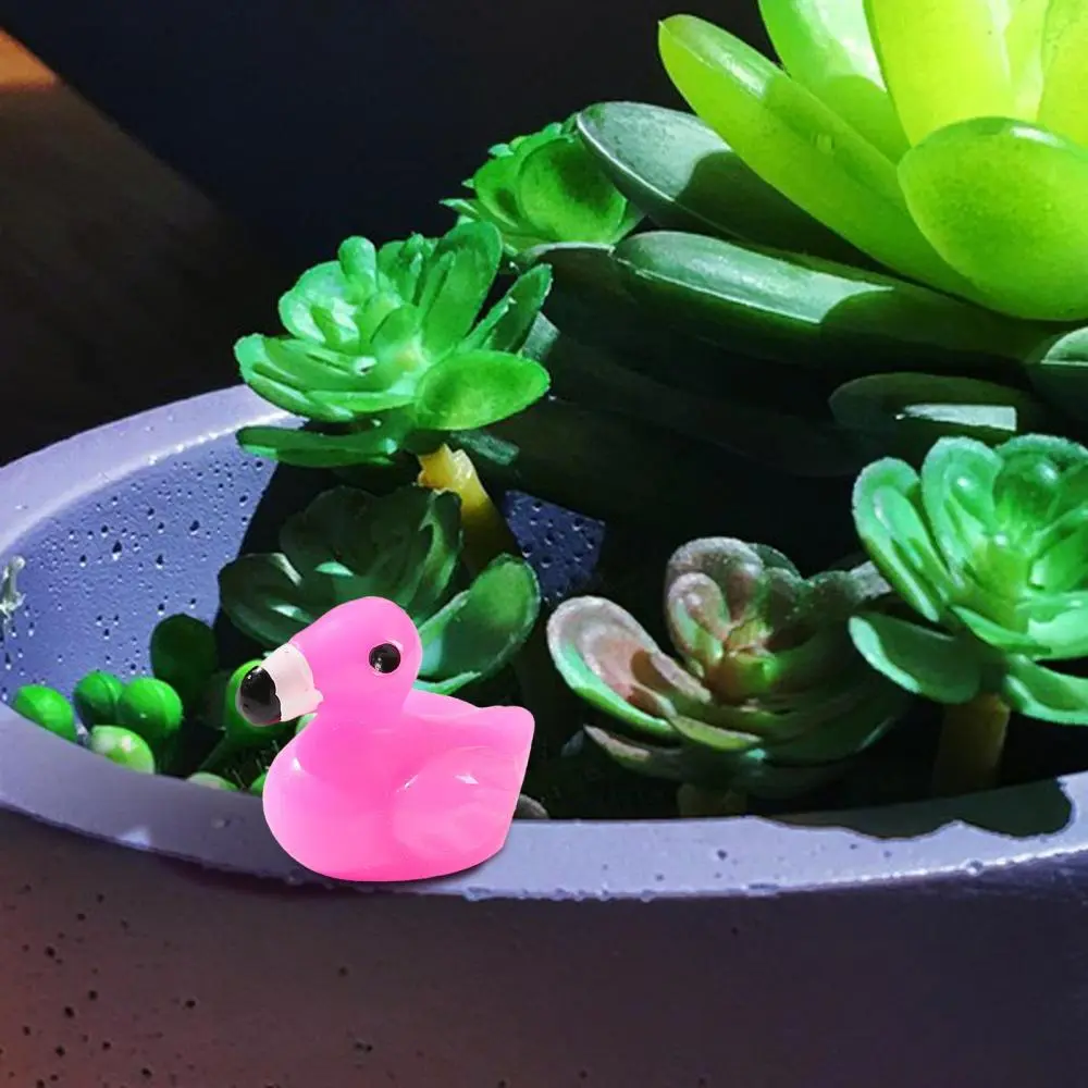 Mini Flamingo Figurine Simulated Garden Statue Micro Landscape Decor for Plant Pot Lawn Fish Tank DIY Bonsai Craft Dollhouse