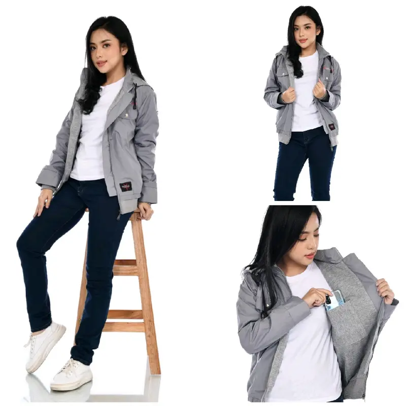 jaket wanita jaket casual cewek blazer hoodie original Rebel id Musim panas Musim dingin Parasut 3
