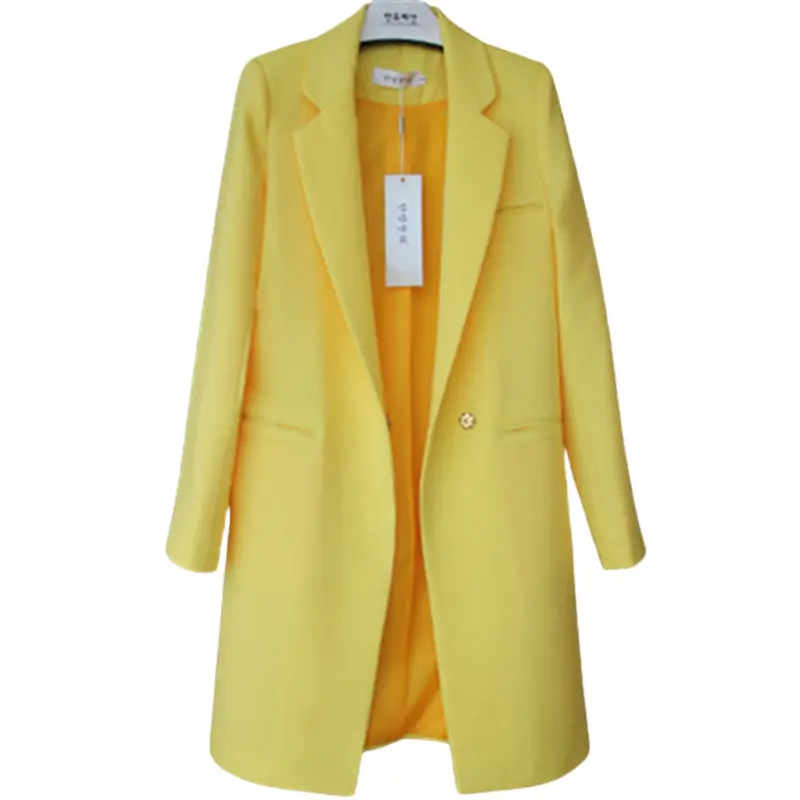 Blazer wanita Korea Poket Blezer Long Coat Wanita panjang 3
