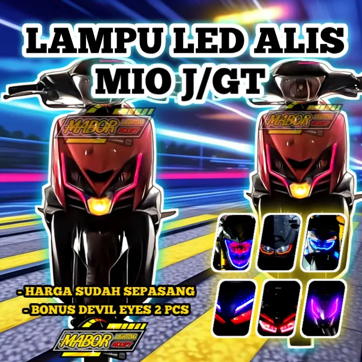 LAMPU ALIS MIO J MIO GT 1PASANG KANAN KIRI BONUS DEMON DEVIL EYES COD