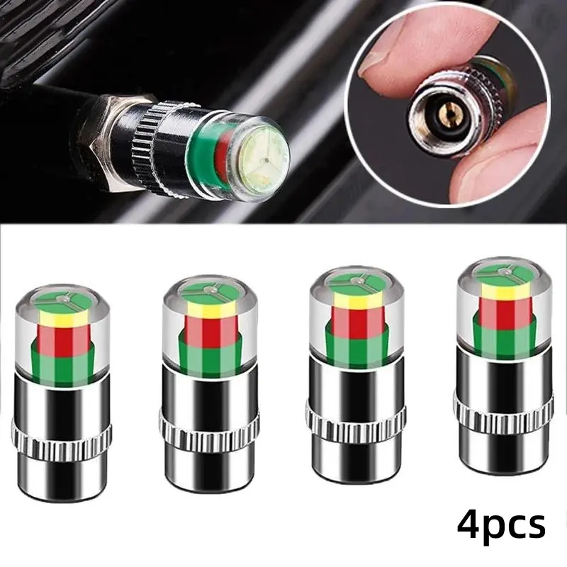 Car Multifunctional Tire Pressure Monitoring Valve Cover, Anti-Explosion Design, Anti-Theft Tire Pressure Monitoring Accessories