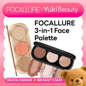 ❤ YUKI Manado ❤ FOCALLURE Pro-Sculpt 3 in 1 3D Palette Highlighter & Contour & Blush Multi-Use Palet