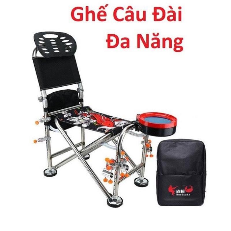 Ghế Câu Đài Địa Hình Ghế Câu Cá Chép Tựa Cao  Khung Trắng Cao Cấp Đầy Đủ Phụ Kiện