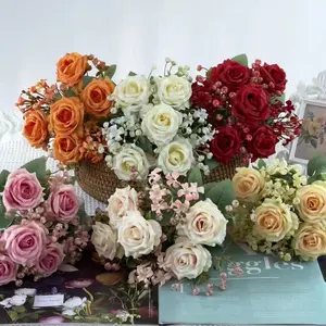 [COD] Zeita - Bouquet bunga BKT 767 ZAMZAM Mawar Artifisial Dekorasi Hiasan Seserahan Buket Palsu