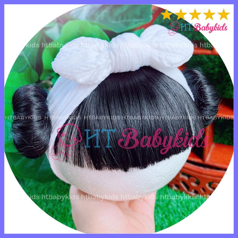 [ HÀNG LOẠI 1 ] Băng Đô Turban Tóc Giả Thỏ Trắng Cho Bé Gái Sơ Sinh Đáng Yêu