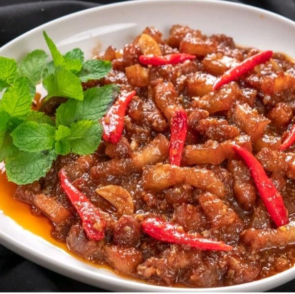 mắm ruốc xào thịt (hộp 500rg) Food banh tráng