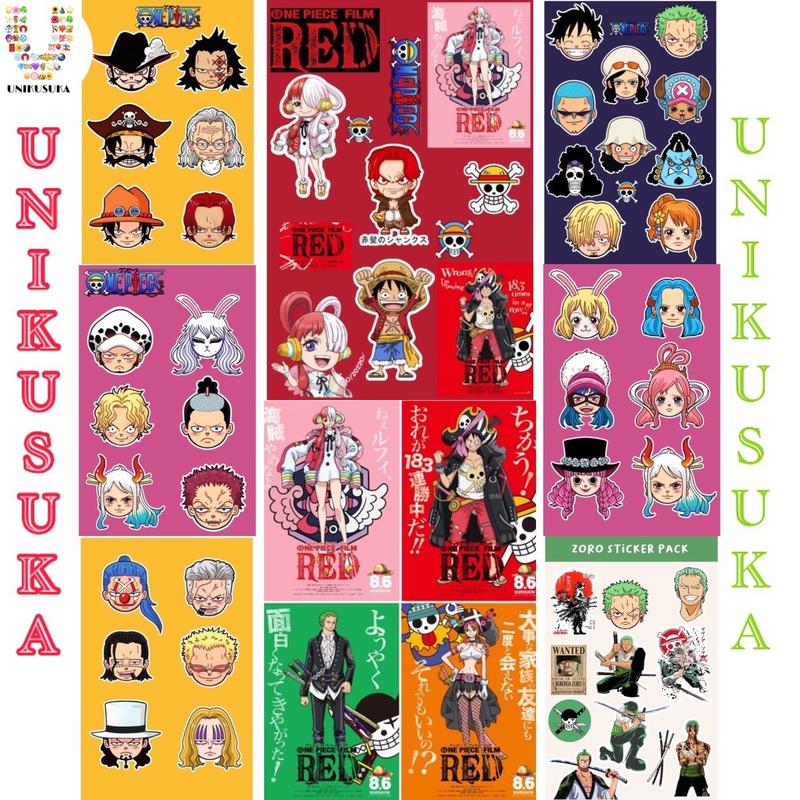 [UNIKUSUKA] STIKER ANIME ONE PIECE RED 2022 MURAH Paper 0
