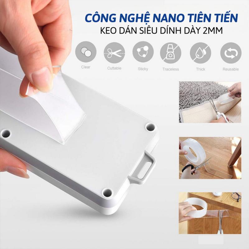 Băng Keo 2 Mặt Trong Suốt Dày 1mm Băng Dính 2 Mặt Siêu Dính Cho Nhiều Vật Dụng Dài 1 2 3 5M RIN 4