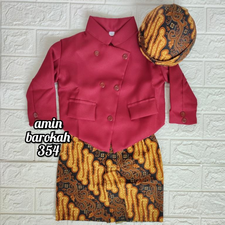 Product Introduction of COD!!! Setelan Beskap Anak + Celana Batik / Jarik Instan Coklat + Blangkon Solo (Ukuran Bayi 0 Tahun Sampai SD) #PAKAIAN ADAT JAWA# #TEDAK SITEN# #BISA BAYAR DI TEMPAT# 6