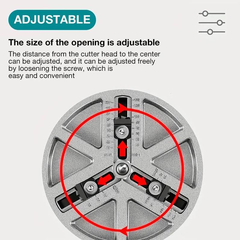 Product Introduction of New Adjustable Round Hole Saw Tool High-carbon Steel Durable Hole Opener Wood Drilling Multifunctional Cutting Tools 11