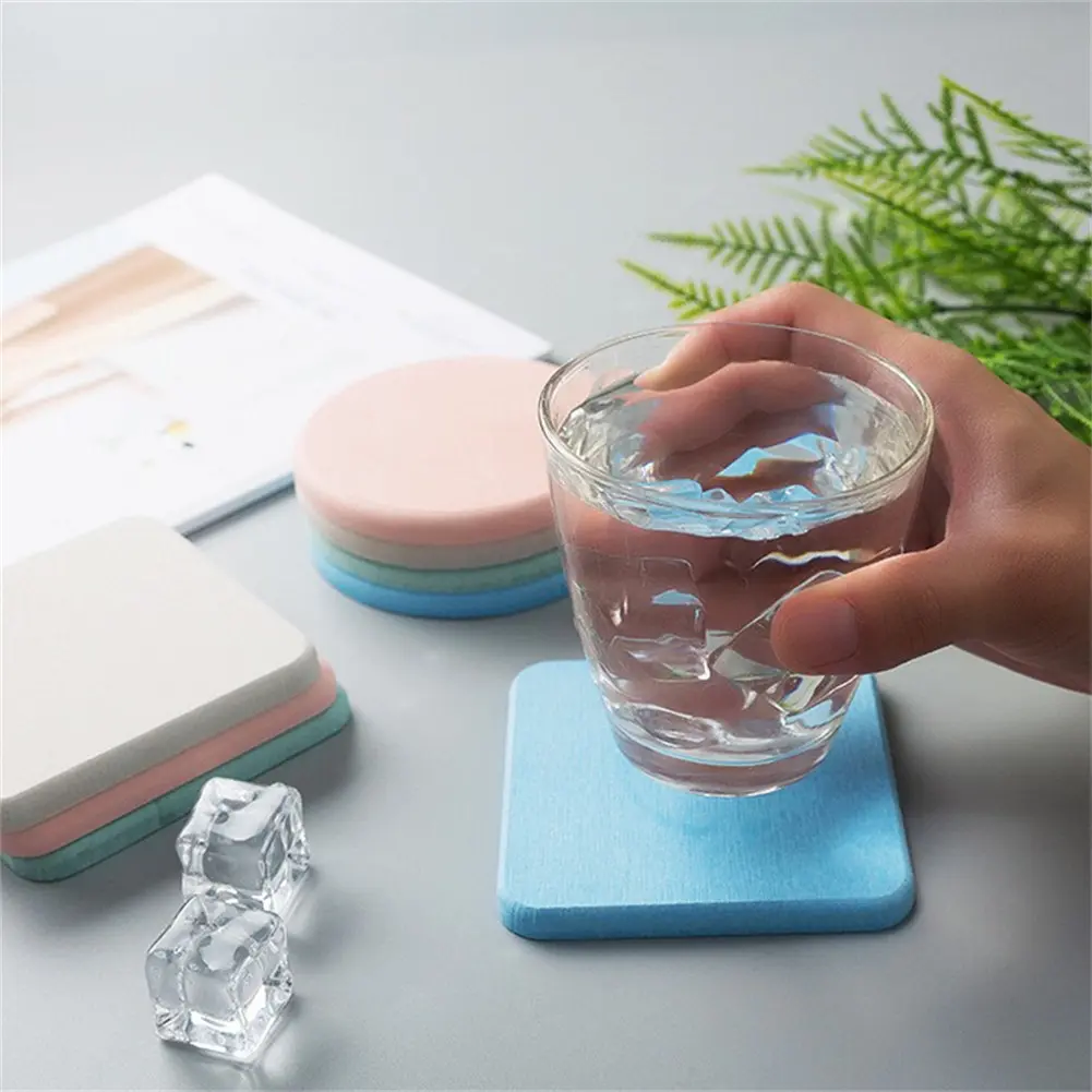 Kitchen Bathroom Counter Diatomite Coaster Absorbent Drying Stone Mat 10x10cm