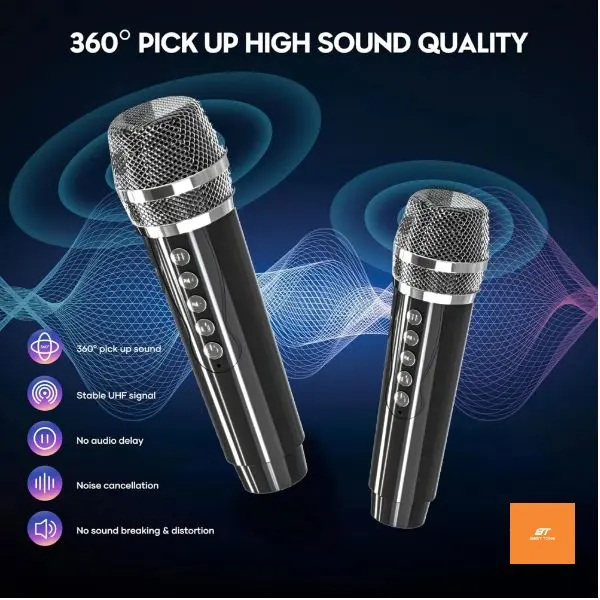 [Kèm 2 Micro] BT BEST TONE Loa Bluetooth BT-WJ-A922 Kèm 2 Micro Âm Thanh Siêu Lớn Mic Bắt Âm Cực Tốt Loa Hát Karaoke Trong Nhà Ngoài Trời Pin 2400mAh | BigBuy360 - bigbuy360.vn