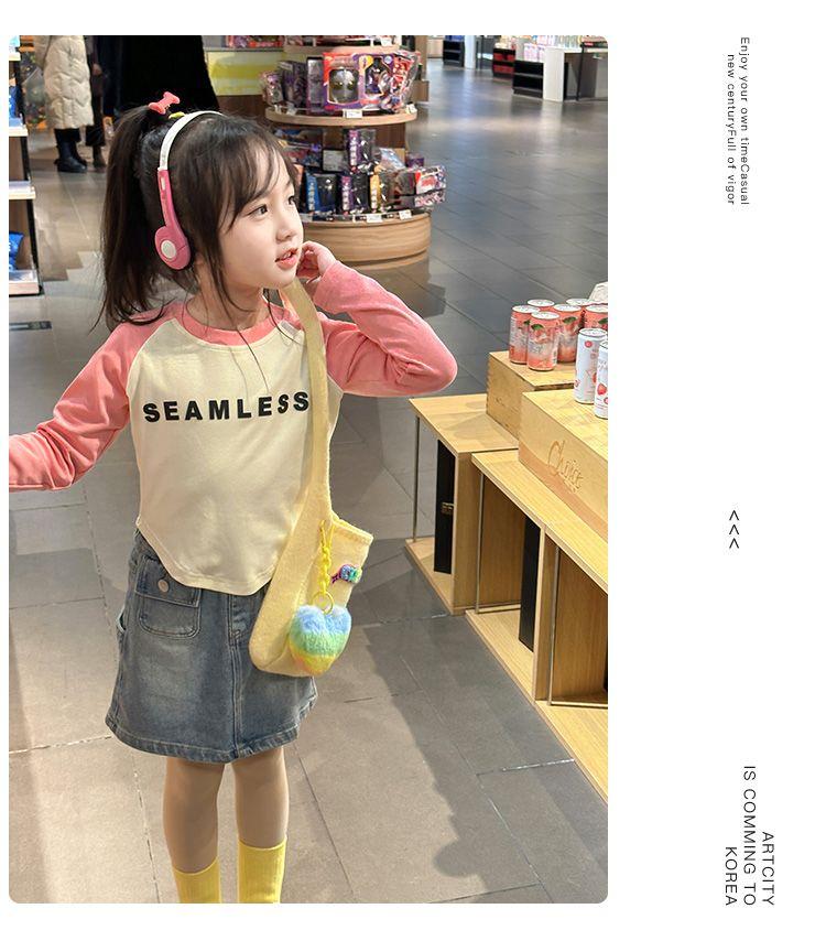 Product Introduction of De Rong Raglan Long Sleeve T-Shirt 2024 Autumn New Color-Block Raglan Sleeve Slim Fit Base Shirt for Kids 18