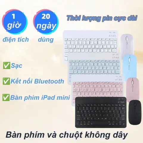 Bàn Phím Bluetooth 10 Inch, Phạm Vi Kết Nối Hiệu Quả 10 Mét, Nhẹ, Chuột Di Động Nhiều Màu Tùy Chọn, Tiện Lợi