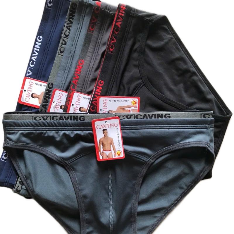 Xả kho set 5 quần quần lót nam thun lạnh 2 lưng mẫu tam giác truyền thống. Quần sịp nam cao cấp CAVING. Bản lưng kép. Menswear