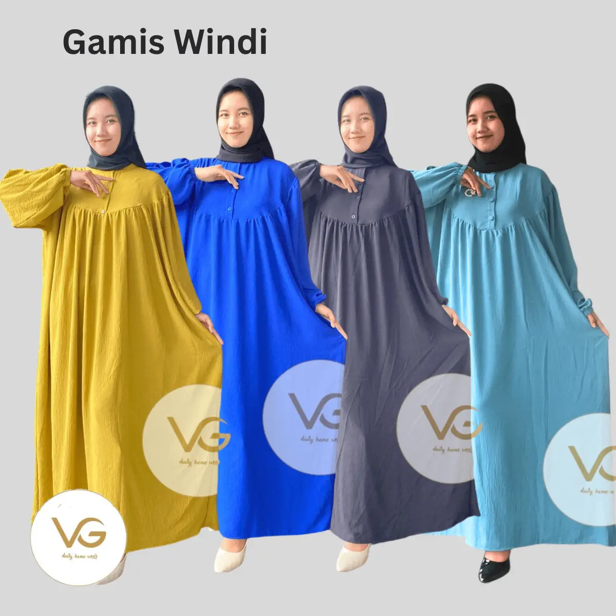 WINDI GAMIS WANITA DRESS CRINKLE AIRFLOW PREMIUM LD JUMBO OVERSIZE NYAMAN PANJANG KANCING BUNGKUS hitam mewah muslim mustard variasi lebaran Syari Simple Maxi Kondangan
