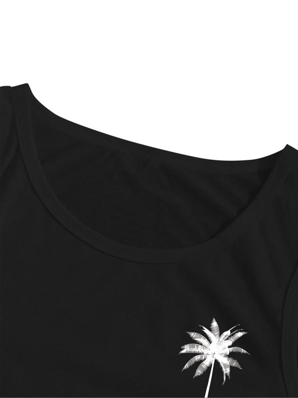 Men's Coconut Tree Print Tank Top, Regular Fit Casual Sleeveless Top for Daily Wear, Vest, Men's Clothes for All Seasons 5