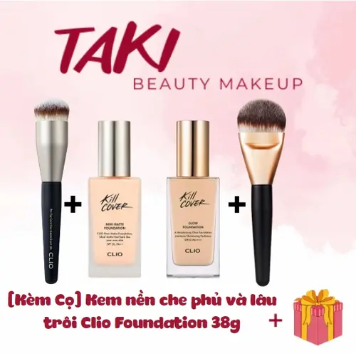 [Kèm Cọ] Kem Nền Clio Kill Cover Glow Foundation 38g (2- 3.5)
