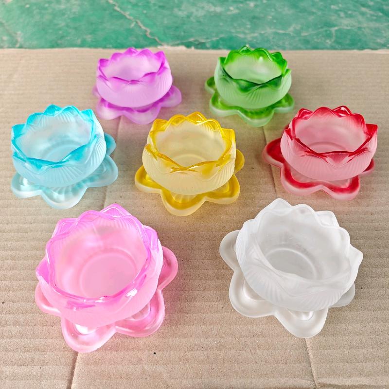 Đế Để Nến Hoa Sen Lưu Ly Trang Trí Bàn Thờ Phong Thủy