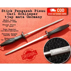 Stik Asahan Pisau/Knife 62Hrc Carl Schlieper Tjap Mata Solingen Germany Sharpening Steel 10inch Original Bulat Baja