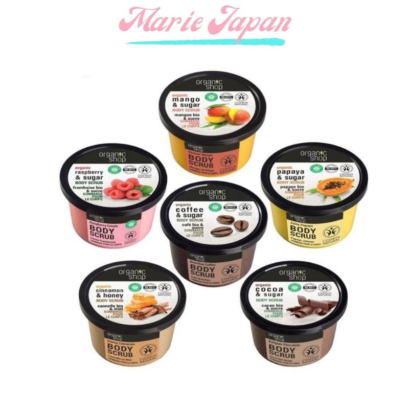 Tẩy Da Chết Toàn Thân Dưỡng Da Body Organic Shop Sugar Body Scrub 250ml Dưỡng Body Peel Da