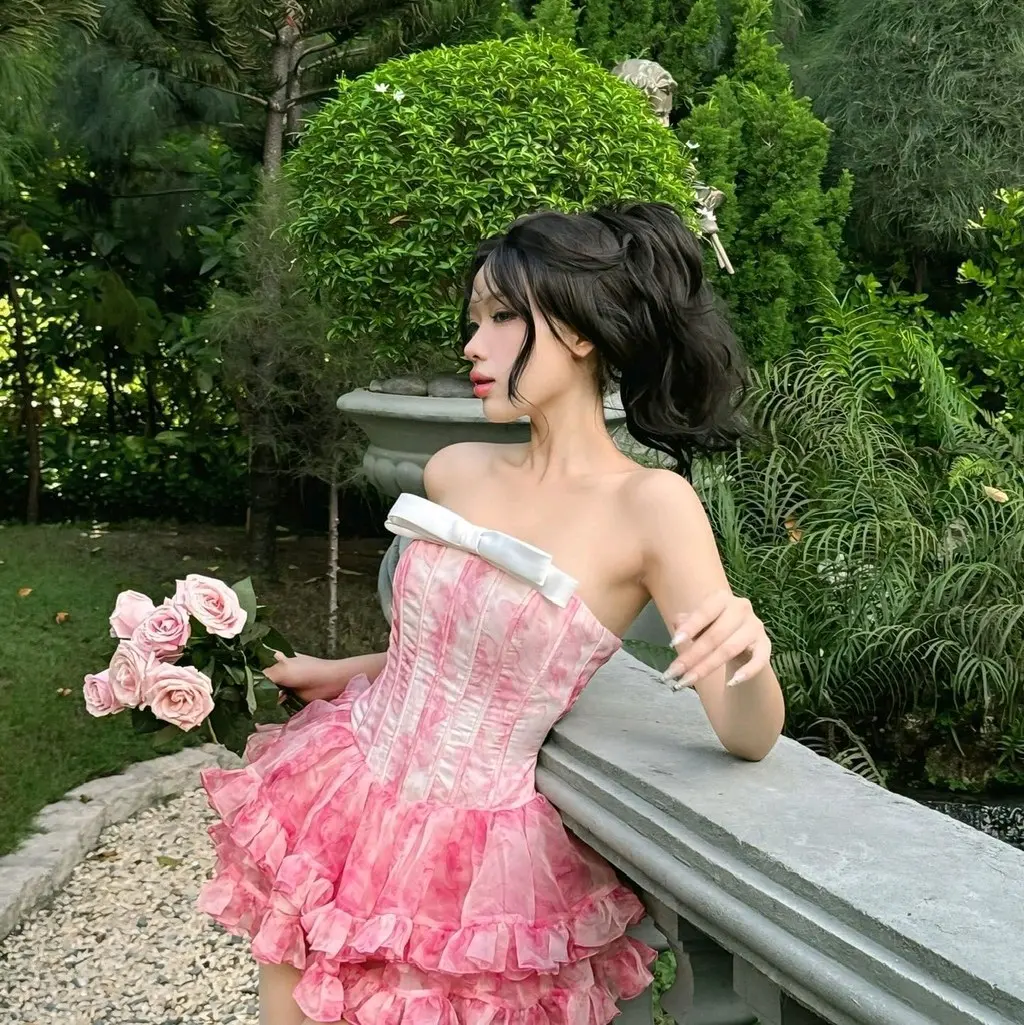 Váy Cúp Ngực Xoè 3 Lớp Tùng Có Quần, Váy Đi Tiệc, Váy Cô Dâu, Phù Dâu, Váy Thời Trang, Váy Đi Ăn Cưới Nữ Women Dress Nhung Voi