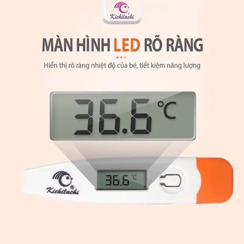 Nhiệt kế điện tử kichi chính hãng, nhiệt độ đo cơ thể cho bé 2