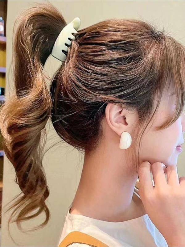 Simple Plain Banana Shaped Hair Clips, Casual All-match Claw Clip for Party, Fashion Hair Accessories for Daily Use 2