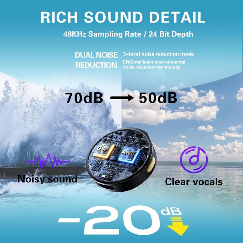 Product Introduction of Wireless Lavalier Microphone, USB Rechargeable Wireless Microphone, Mini Microphone for Video Recording, Live Streaming Vlogging, YouTube, Audio 5