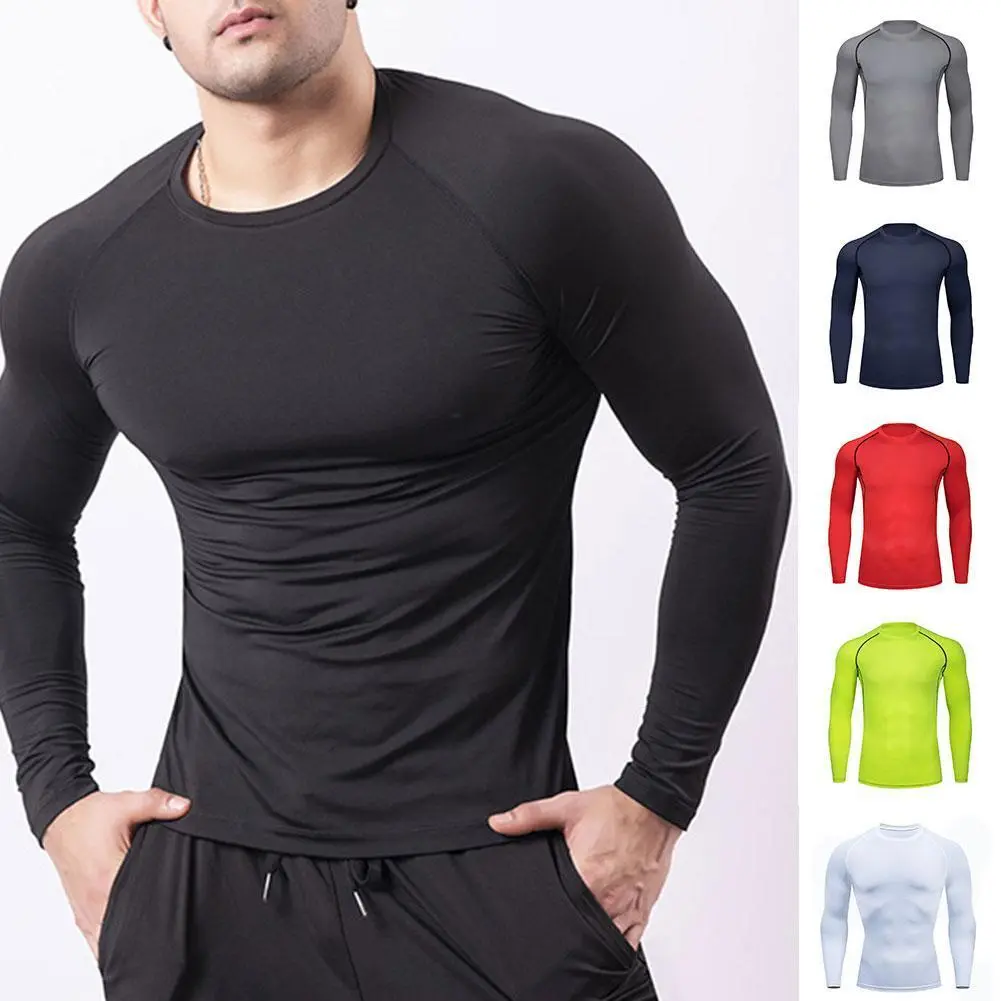 Compression shirts, Pro Combat style, gym/running tights, tight sports shirts, tight long sleeves, short sleeve tights, slim, quick dry, breathable, waterproof, black, suitable for outdoor sports, men's clothing outdoor sport
