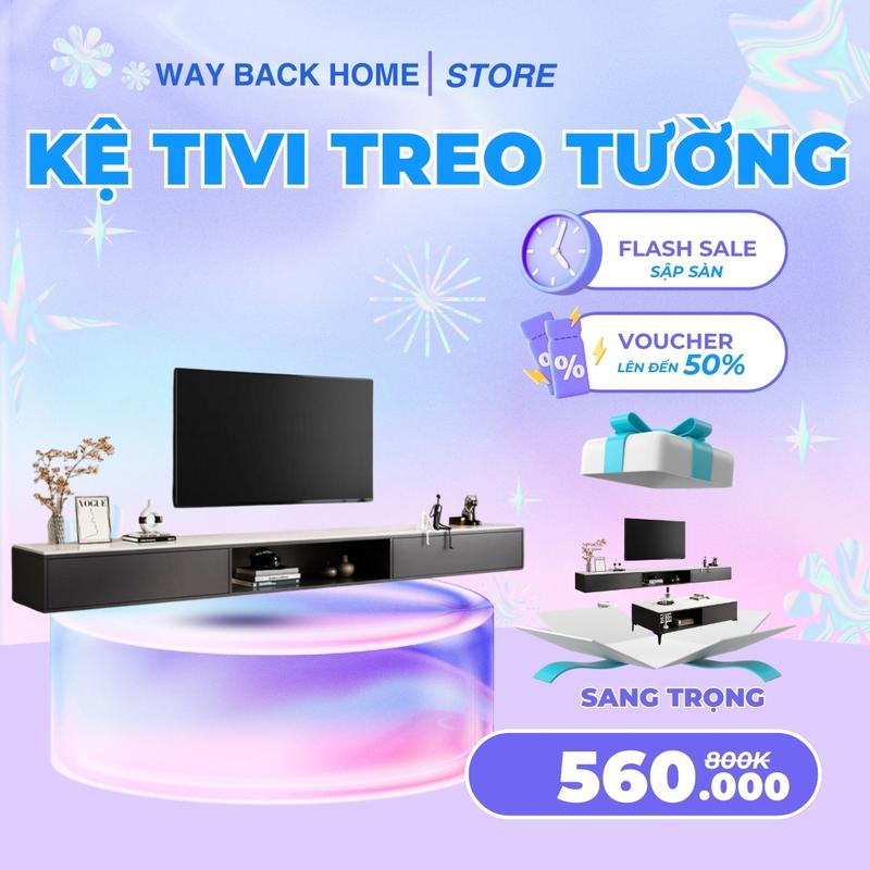 Kệ tivi treo tường cao cấp gỗ MDF phủ malamin vân đá sang trọng, kệ tivi đa năng gắn tường, kệ tivi phòng phách 755