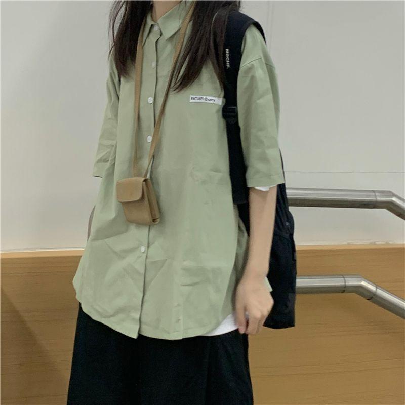 Product Introduction of Áo Sơ Mi Cổ Polo, Phong Cách Preppy, Dáng Rộng Vừa Vặn, Dễ Phối Đồ, ngắn Tay, Hàng Mới Về Mùa Xuân 2023, Phong Cách Hàn Quốc, Thích Hợp Cho Phong Cách BF, Có Thể Mặc Ngoài Trời Nữ Top 12