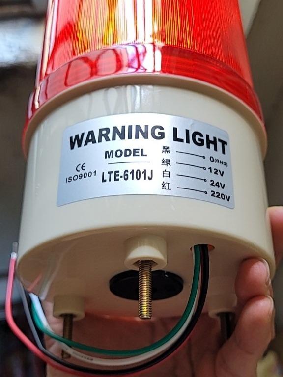 Đèn cảnh báo chớp LTE-6101J có còi bóng led 220v màu đỏ 1