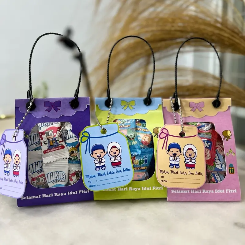 PAKET 10Pcs MINI BUNGKUS JAJAN LEBARAN 2024 Plastik Kertas 0