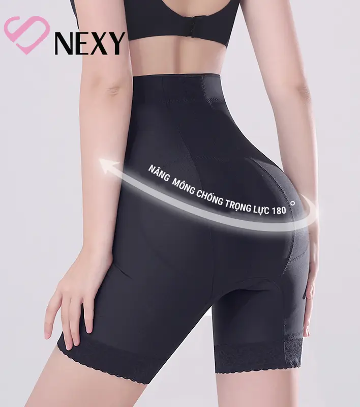 {Snexy- Quần định hình }:[ Ren hoa tiết sóng - New cải tiến ] Quần Định Hình NÂNG MÔNG 3D hỗ trợ nâng mông + gen bụng cho nữ. Kháng khuẩn 7A, quần gen nịt bụng cao cấp. Quần định hình eo chất lượng 3