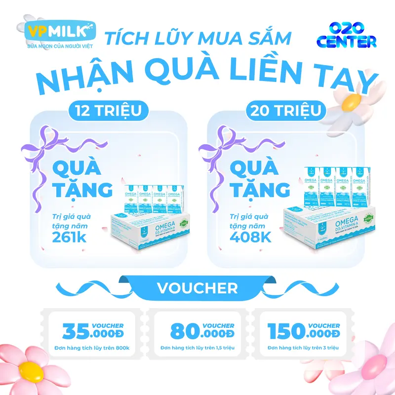 [Thùng 48 hộp 110ml] Sữa VPMIlk Grow+ ít đường, sữa công thức bổ sung dinh dưỡng MS1 2