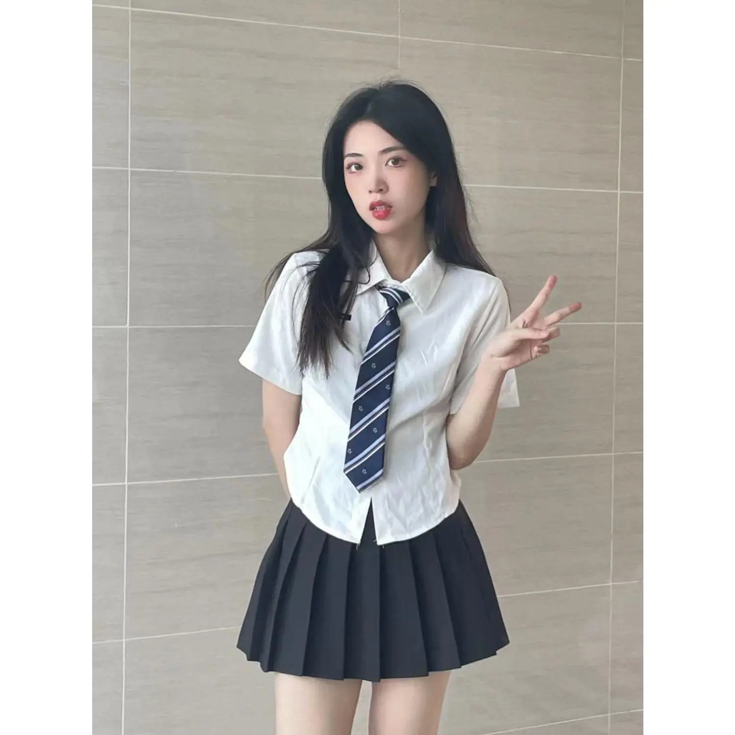 Áo Sơ Mi JK, Phong Cách Preppy, Dễ Thương Và Gợi Cảm, ngắn Tay, Dành Cho Nữ, Bó Sát Eo, Thiết Kế Độc Đáo, Thích Hợp Cho Mùa Hè, Hàng Mới Về, Áo